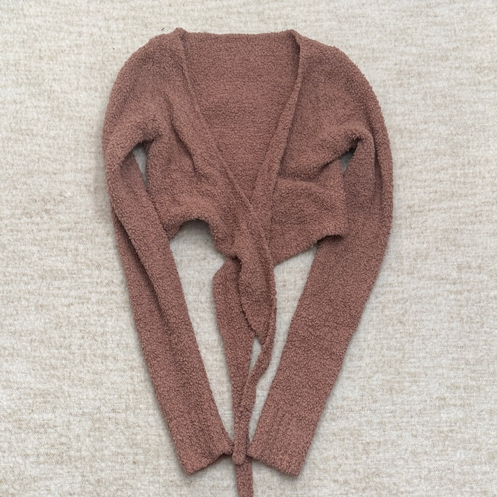 skims soft lounge tie front crop top